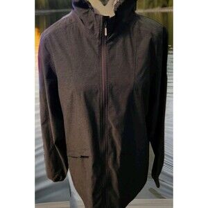 EXOFFICIO Women's Hoodie Size L 12-14 Windbreaker Jacket Zip Nylon Pockets Gray